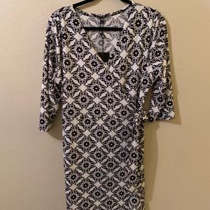 White Mark print wrap dress